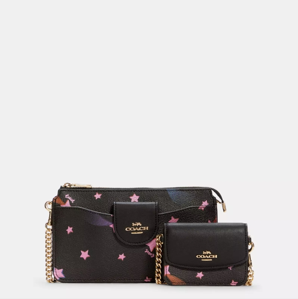 Poppy Crossbody With Card Case With Disco Star Print - Picture 5 of 9